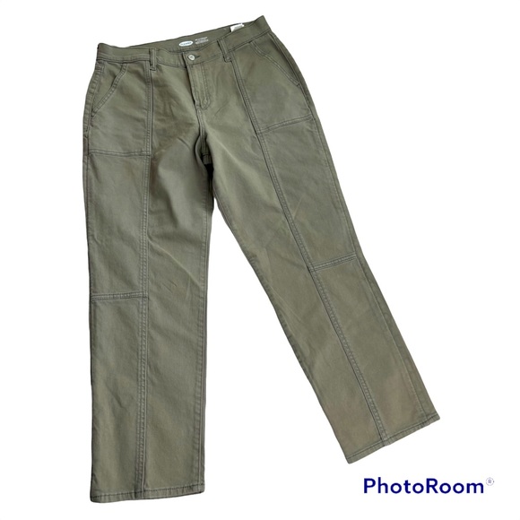 Old Navy Green Sky-High Straight Extra High Rise Size 12 - Picture 2 of 10